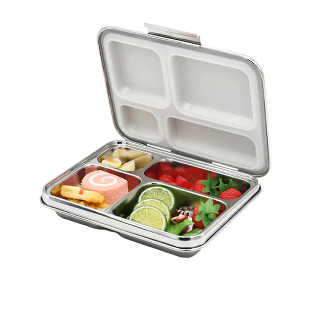 环保、可用洗碗机清洗、专利设计，带 3 个隔层和额外容器可用不锈钢防漏午餐盒