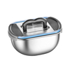 BJ-652 304不锈钢容器防漏保鲜盒带把手盖