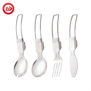 高品质不锈钢餐具金色餐具镜子刀叉勺银器便携式旅行餐具套装