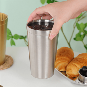 304 不锈钢啤酒杯可堆叠可重复使用金属啤酒杯