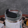 BJ-865 广口双层旅行保温杯带盖吸管保温杯 304 不锈钢马克杯