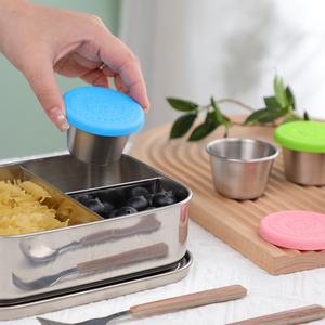 BJ-733 可堆叠幼儿零食容器带盖不锈钢容器