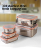 不锈钢食品储存容器透明盖带手柄