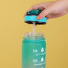 BJ-393 32 盎司励志运动水瓶，带多次饮用和吸管，适用于健身、健身房和户外水壶