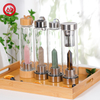 BJ-001 带有可变天然水晶中心的水晶玻璃水瓶，用于治疗和保健