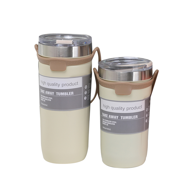 BJ-629 双壁真空广口运动水瓶带硅胶手提袋和防漏盖