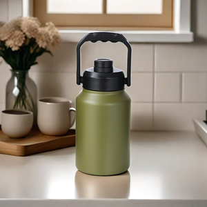 BJ-359 半加仑水瓶 48 小时冷不含 BPA 防漏不锈钢运动水瓶带手柄