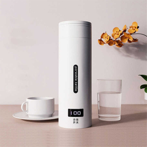 便携式真空杯健身房烧水杯加热电热水壶智能旅行茶壶温度调节 