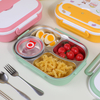 BJ-642 不含 BPA 便携式塑料食品容器 便携式儿童午餐盒 带不锈钢餐具套装 