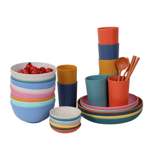  BJ-340 不易破损可重复使用麦秸餐具套装厨房必需品户外野营餐具