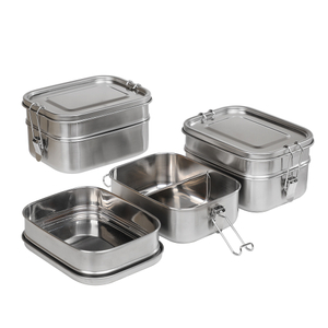 BJ-640 2层100%防漏带夹锁不锈钢饭盒