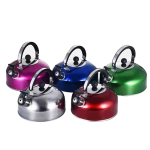 现代 304 不锈钢 2.5 升哨声茶壶，适用于炉灶热水锅炉，配有凉爽握把、符合人体工程学的手柄