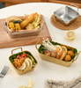  双把手方形餐盘商用餐盘不锈钢饭盒