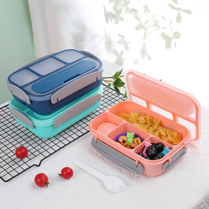 BJ-741 1300ml BPA 4 格儿童含餐具塑料午餐盒