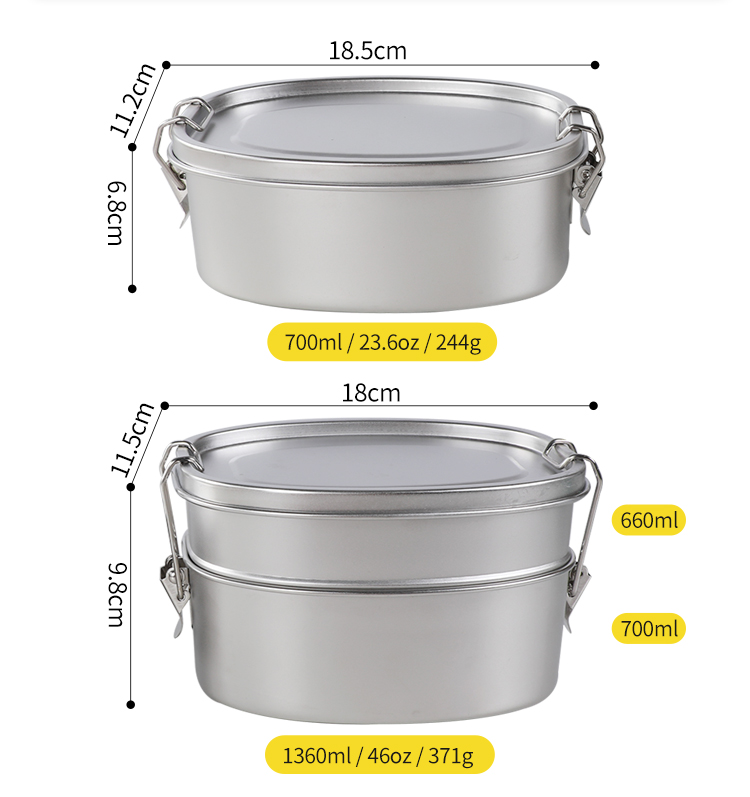 不同尺寸不锈钢饭盒