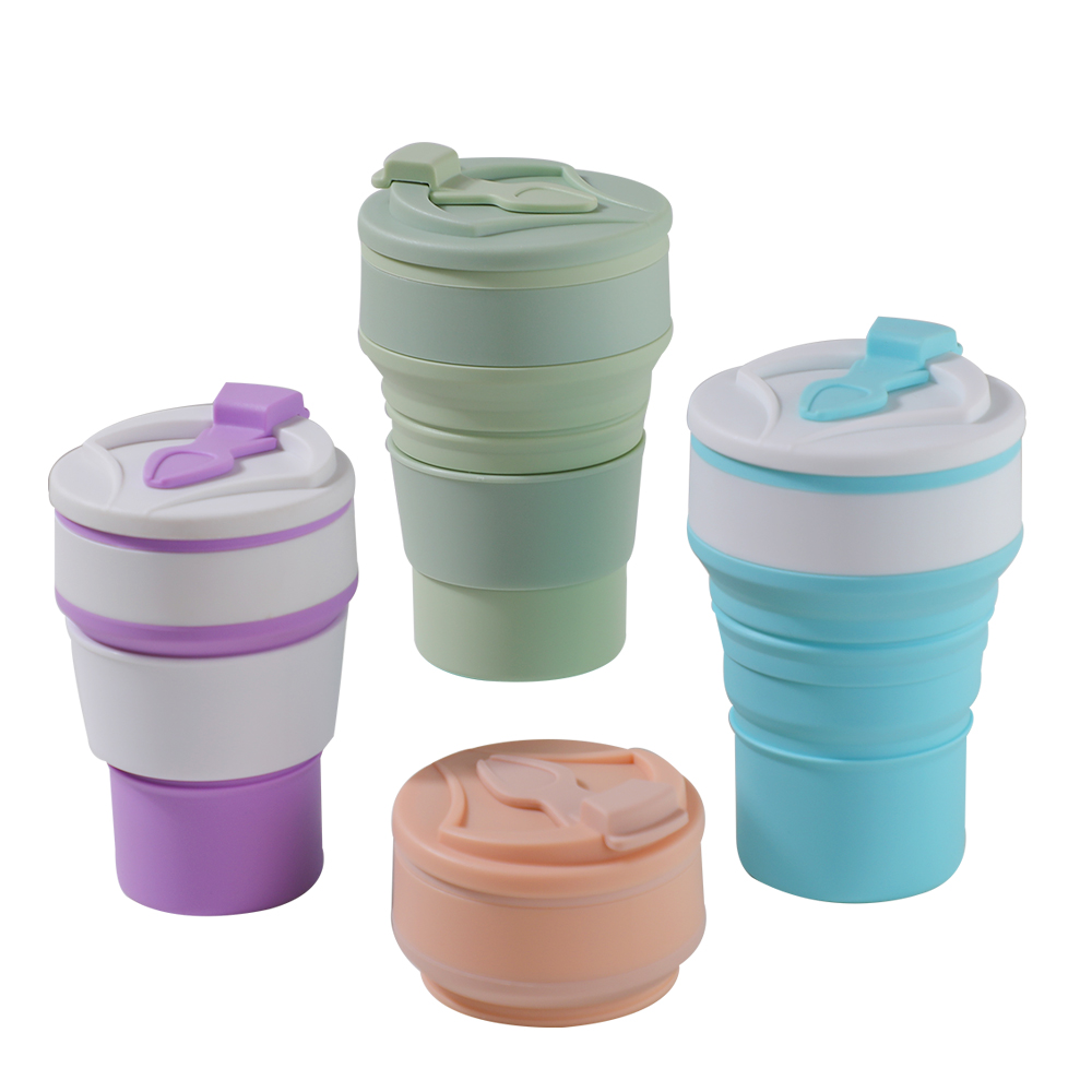 BJ-582 12oz 355ml 可折叠户外旅行杯冷热饮食品级硅胶瓶 