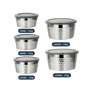 BJ-643 304 食品储藏容器带防漏盖不锈钢饭盒