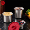 BJ-648 304不锈钢圆形容器防漏保鲜盒带硅胶盖不锈钢饭盒