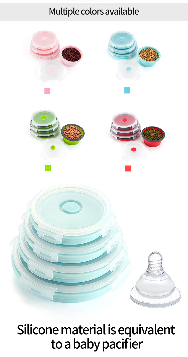 圆形硅胶饭盒便当盒